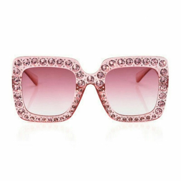 oversized pink glasses